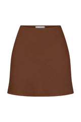 Bias-Cut Mini Skirt in Matte Crepe