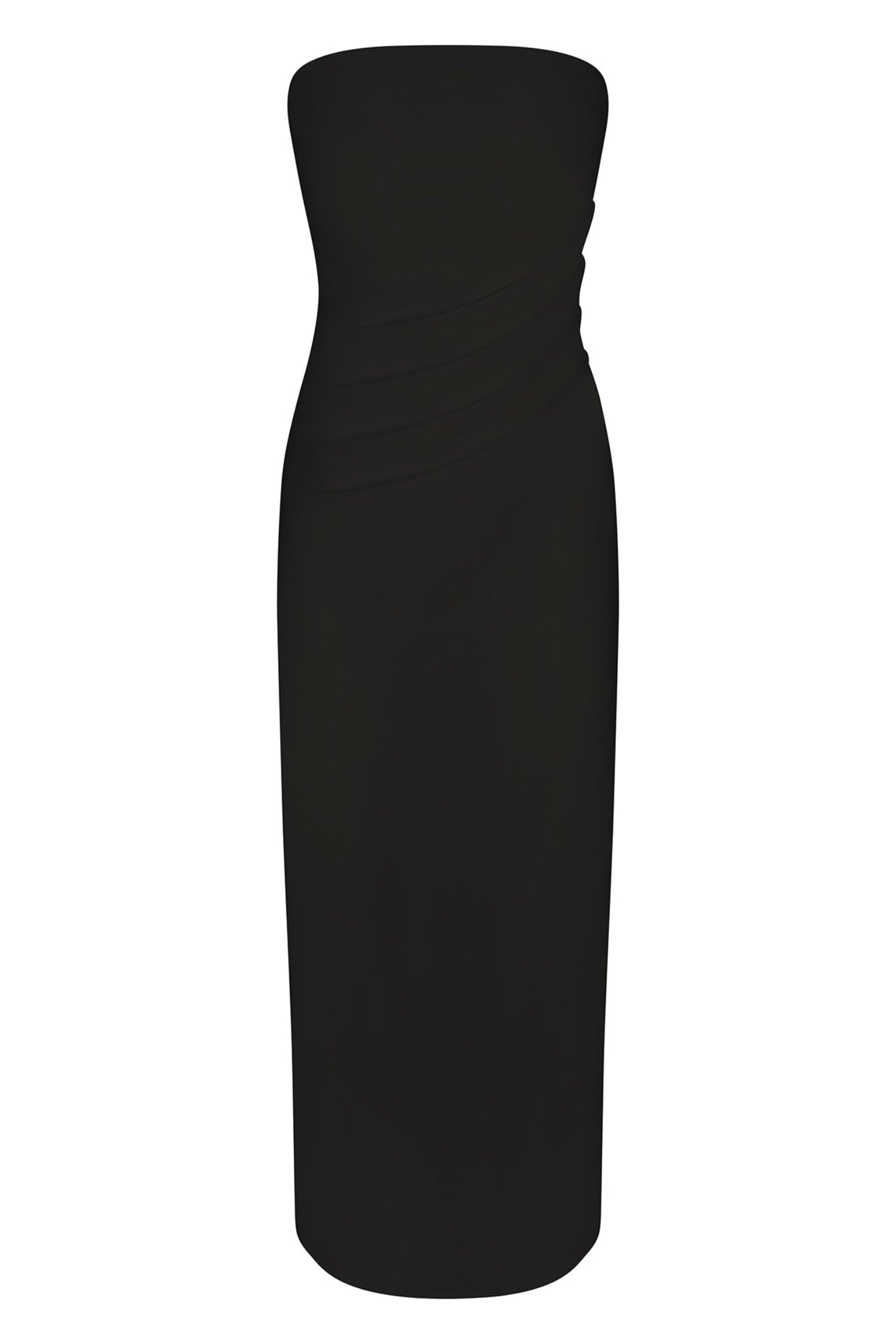 Strapless Nadege Draped Maxi Dress in Stretch Cotton
