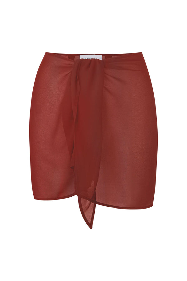Wrap Mini Skirt in Sheer Eco-Chiffon