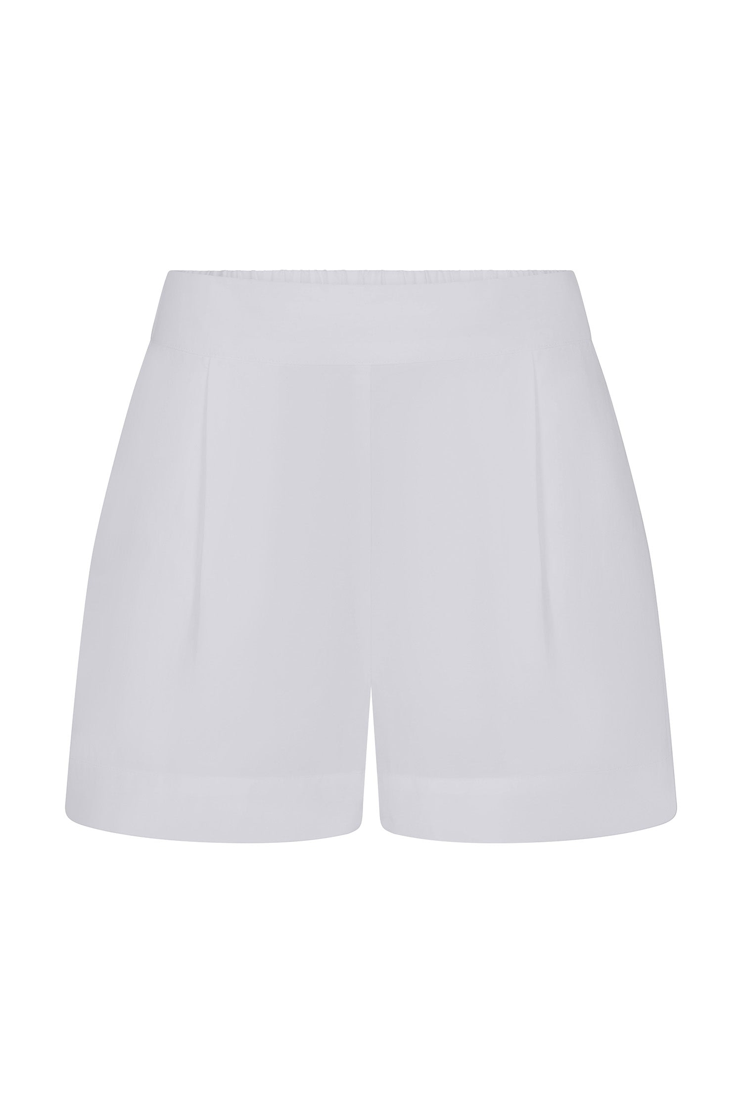 Anemos High-Waist Short Short in Stretch Cotton — feminine take on classic boardshorts