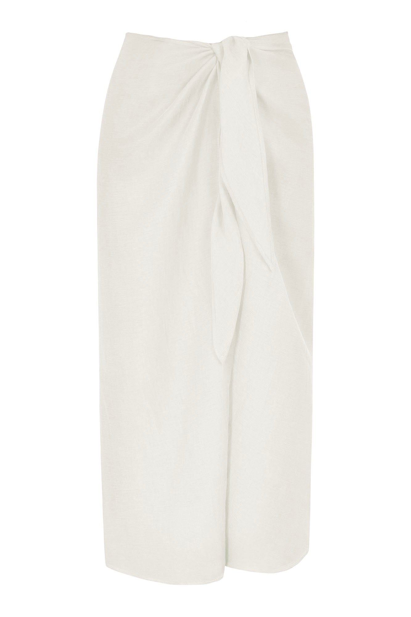 The Wrap Midi Skirt Cover Up in Linen Cupro Blend Anemos