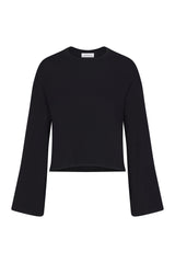 Bell Sleeve Boxy Crop Sweater in Modal Knit
