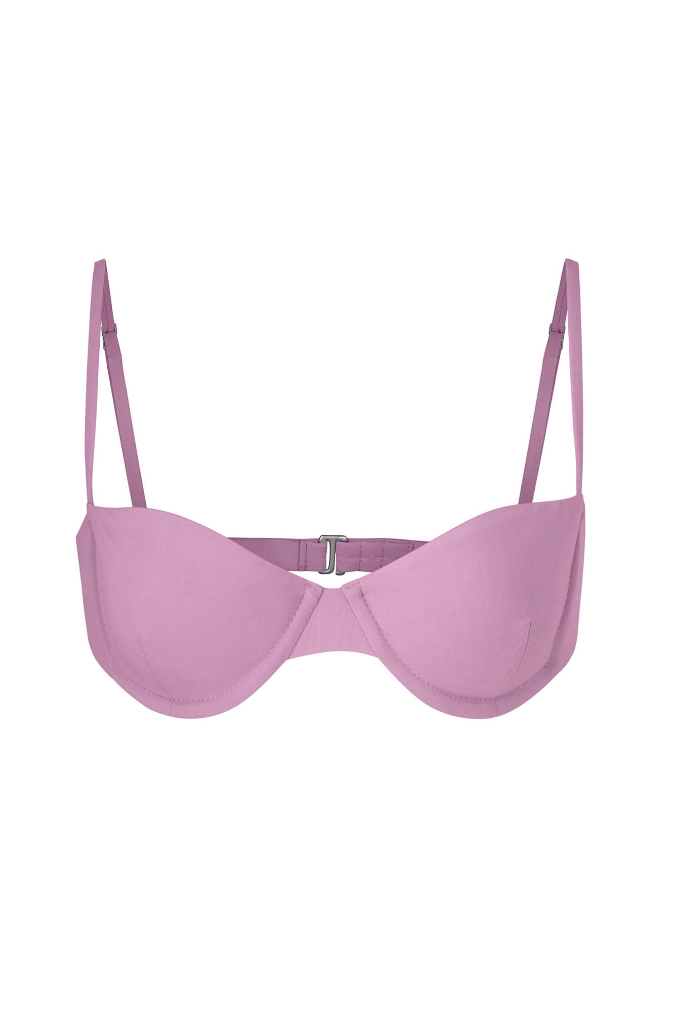 Balconette Underwire Bikini Top Orchid on White Background