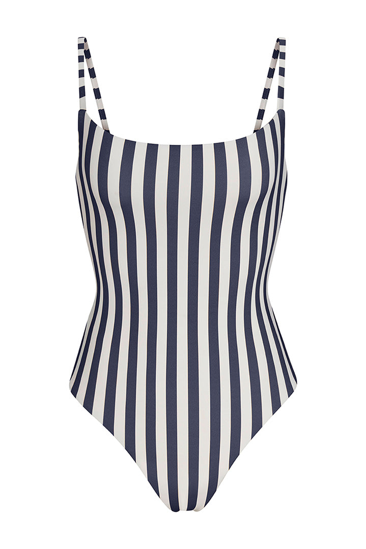 Classic Maillot One-Piece in Vertical Stripes
