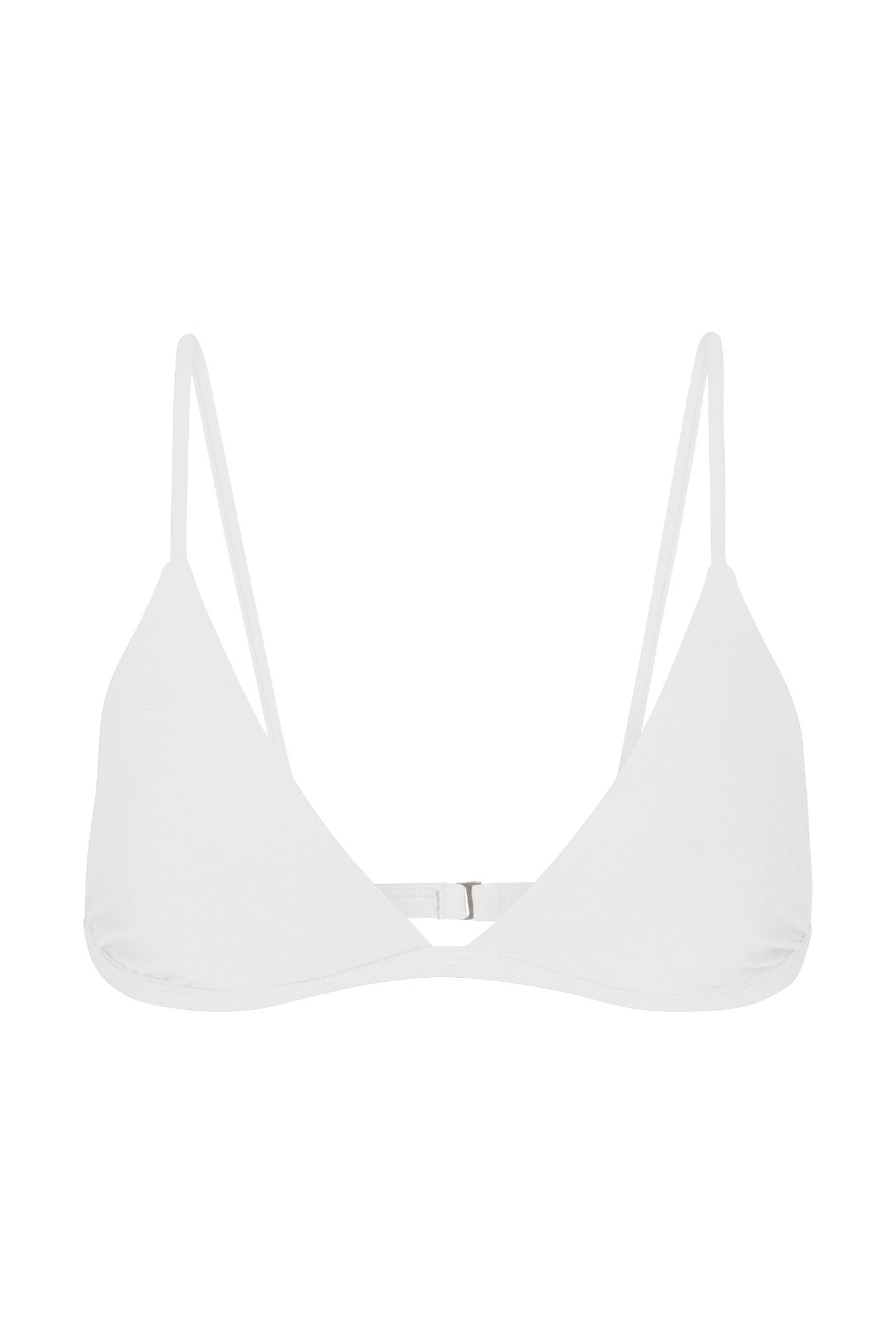 Classic Triangle Bikini Top White on White Background