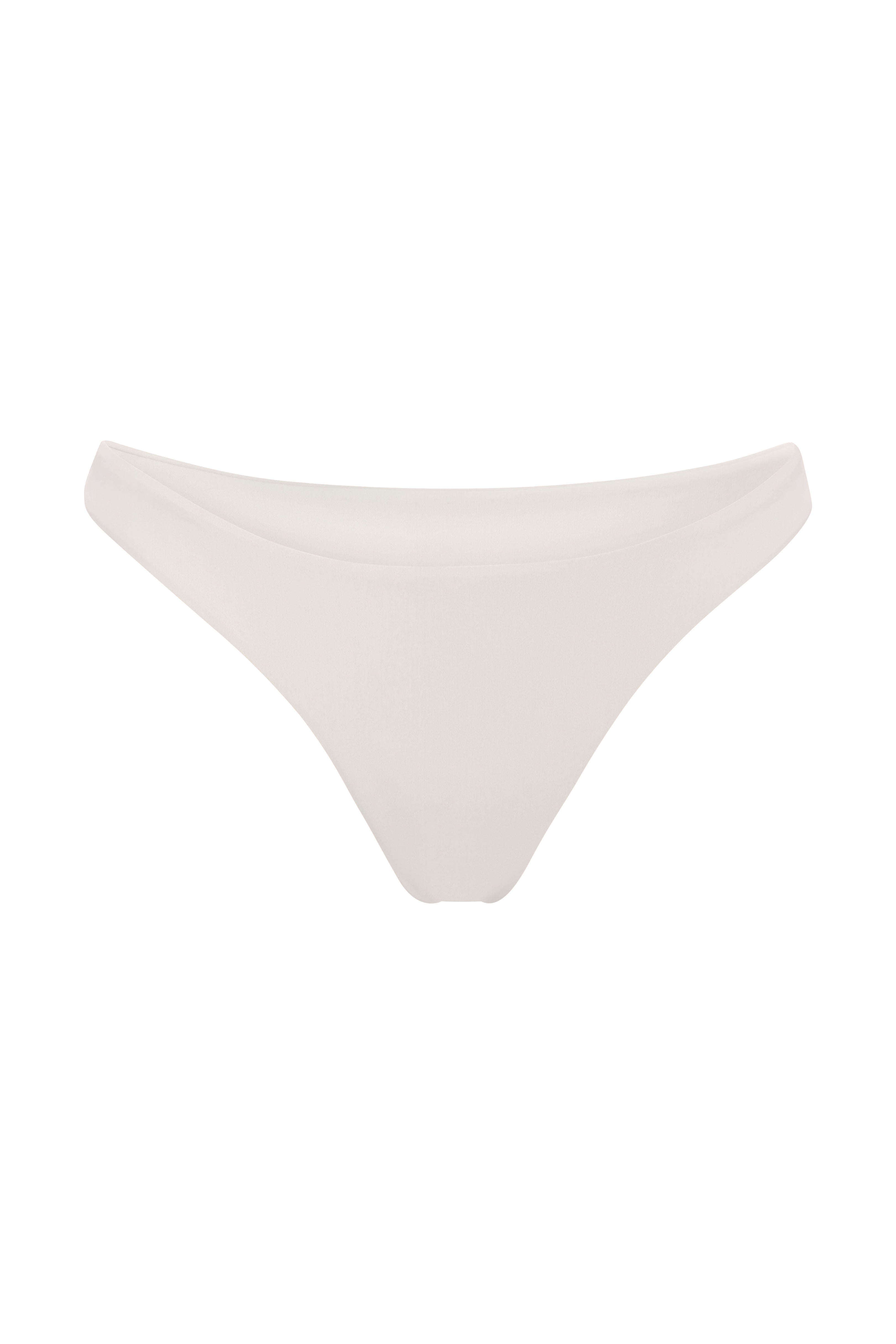 Eighties High-Cut Bikini Bottom Off-White on White Background