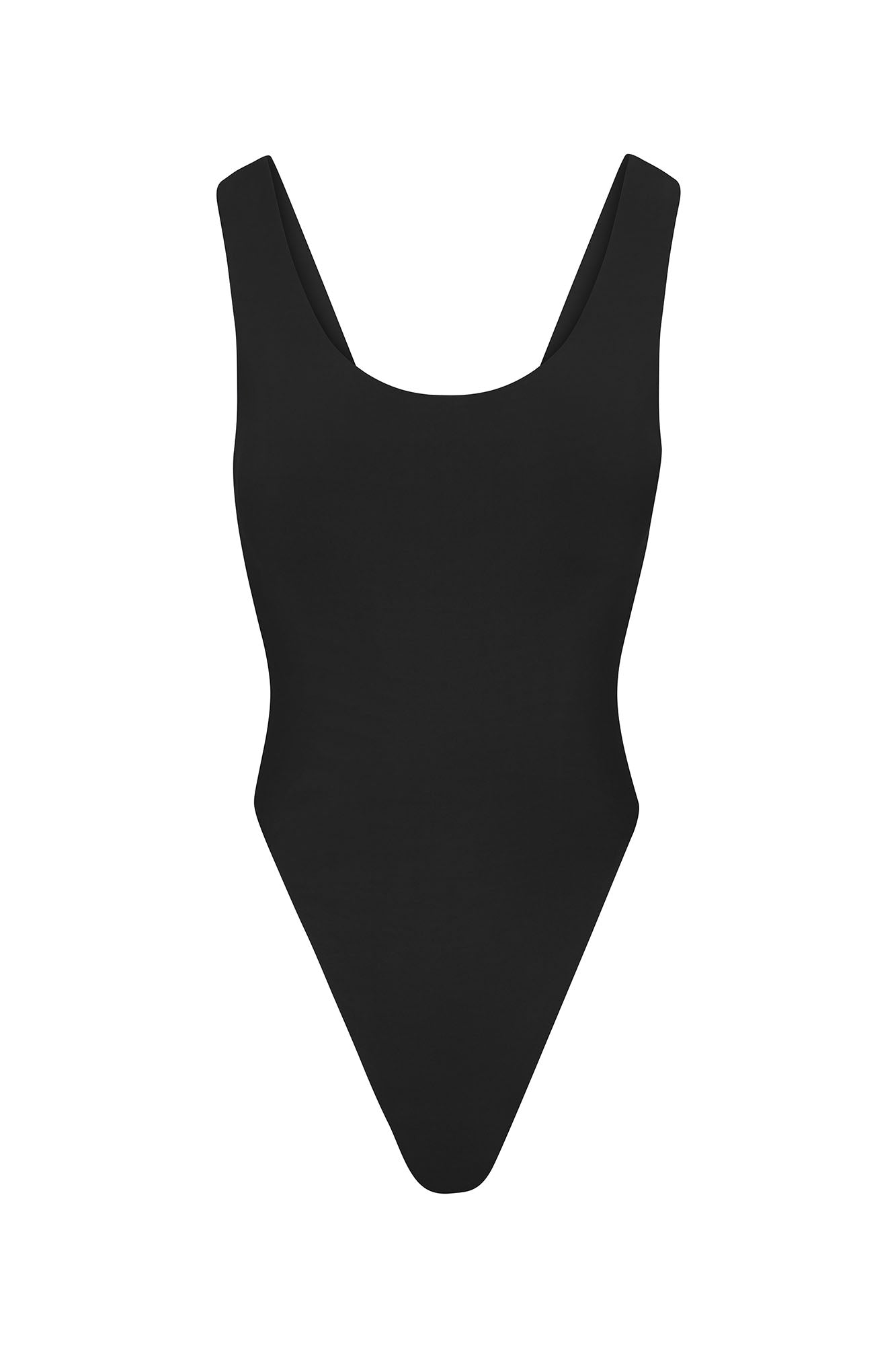 Hume One-Piece Black on White Background