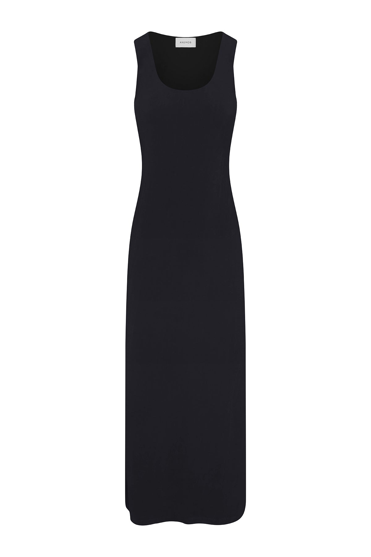 Anemos Hume Tank Maxi Dress in Stretch Twill in Black — tank simplicity meets maxi-length elegance