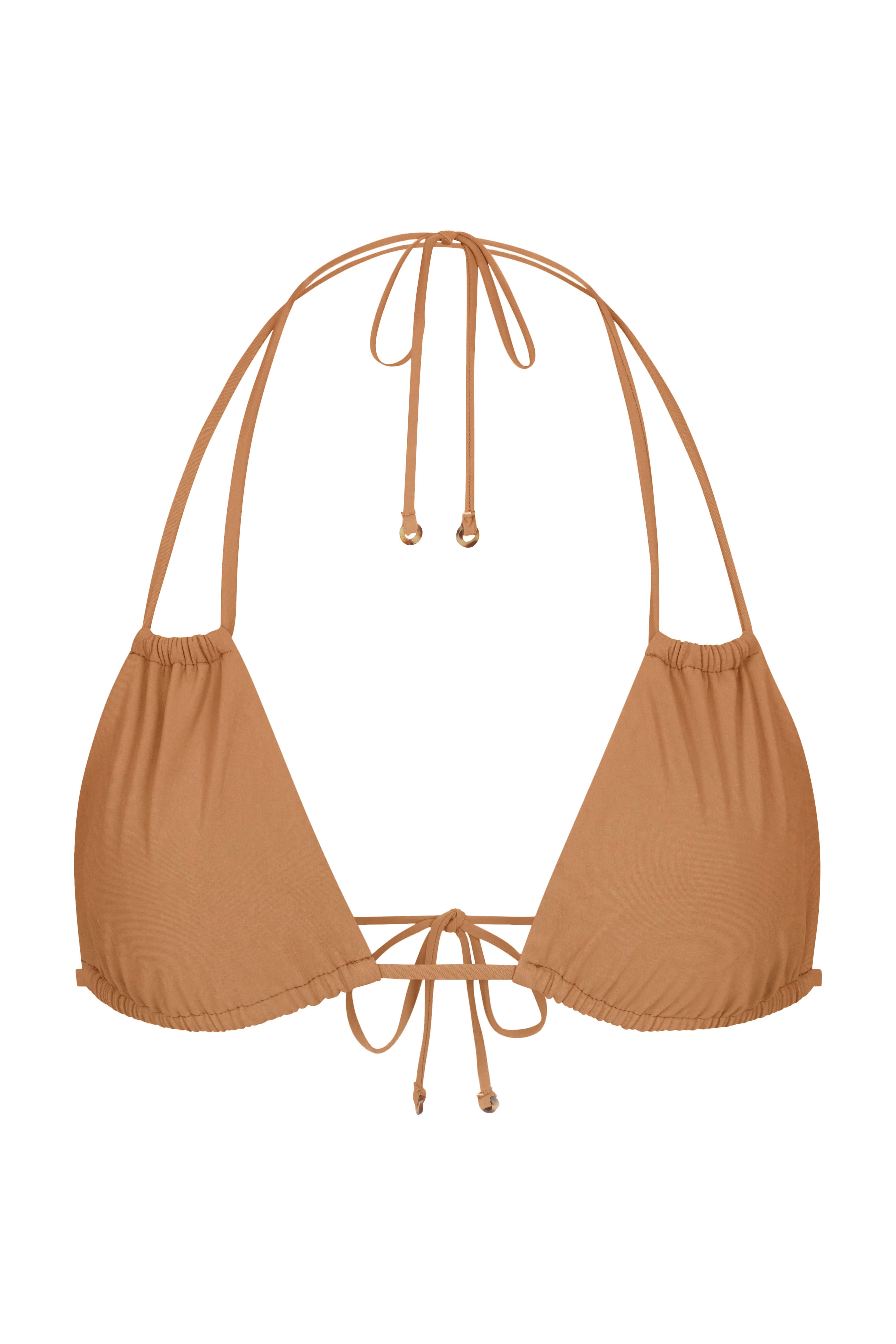 Jane Bikini Top White on Fawn Background