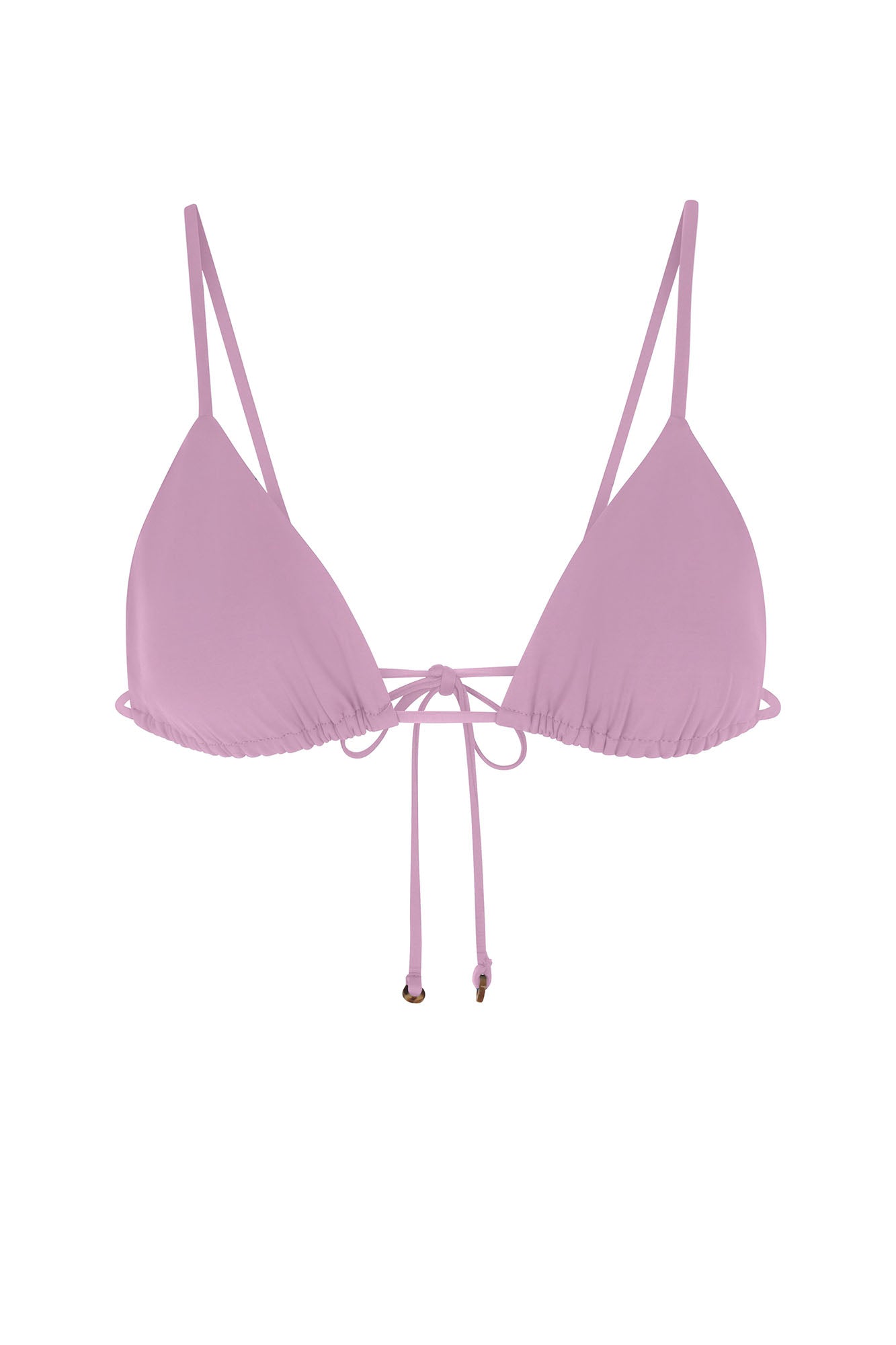 String Triangle Bikini Top Orchid on White Background