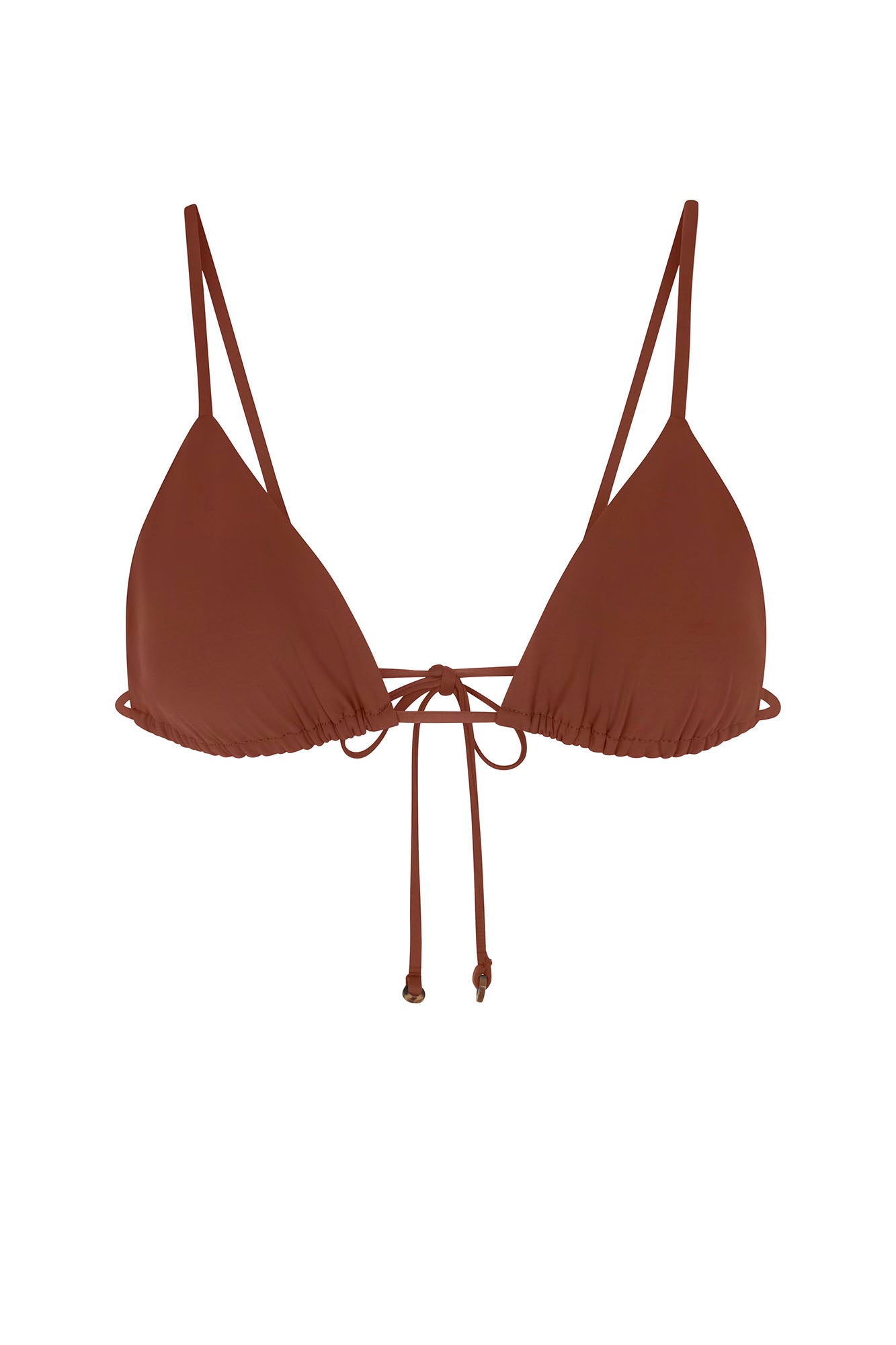 String Triangle Bikini Top Sienna on White Background