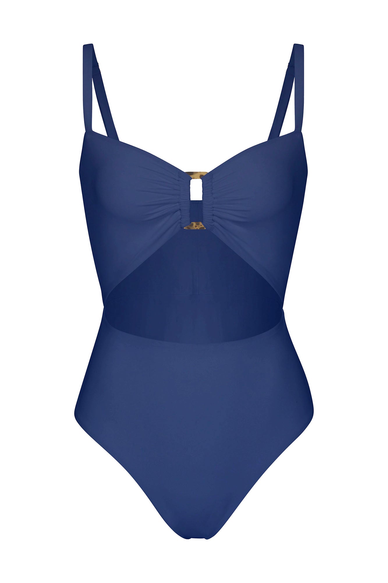 Tortoise Cutout One-Piece Azure on White Background