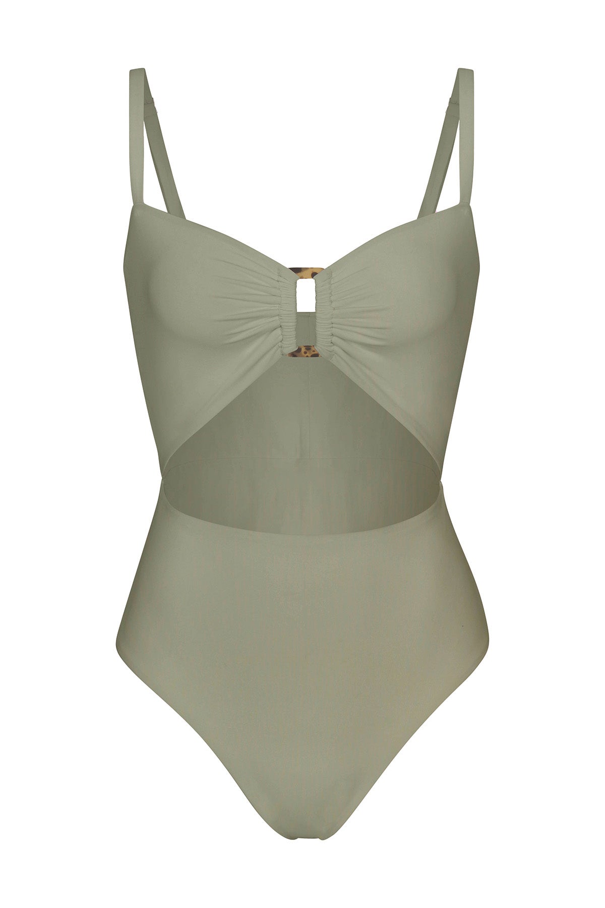 Tortoise Cutout One-Piece Laurel on White Background