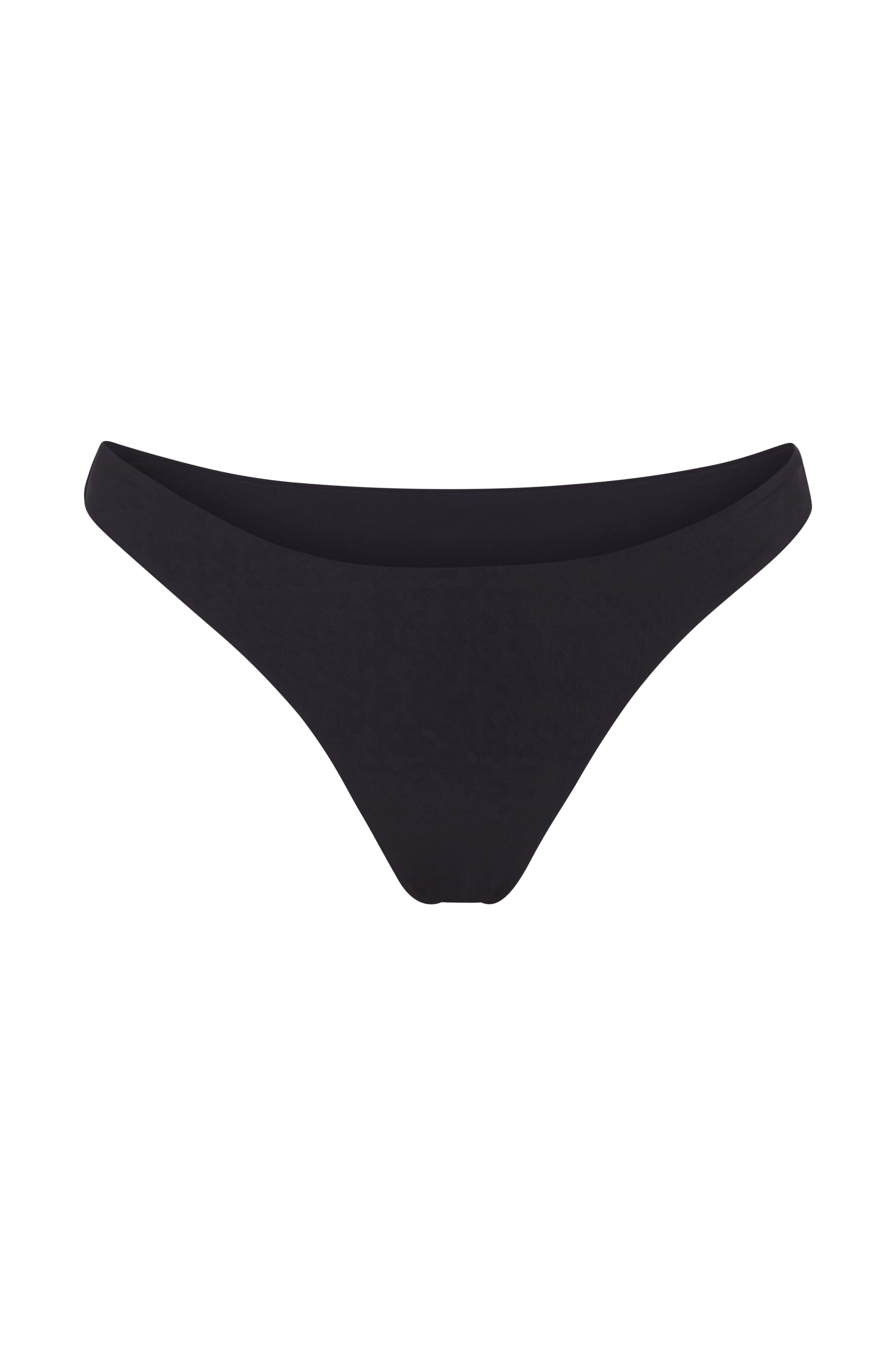 Eighties High-Cut Bikini Bottom Black on White Background