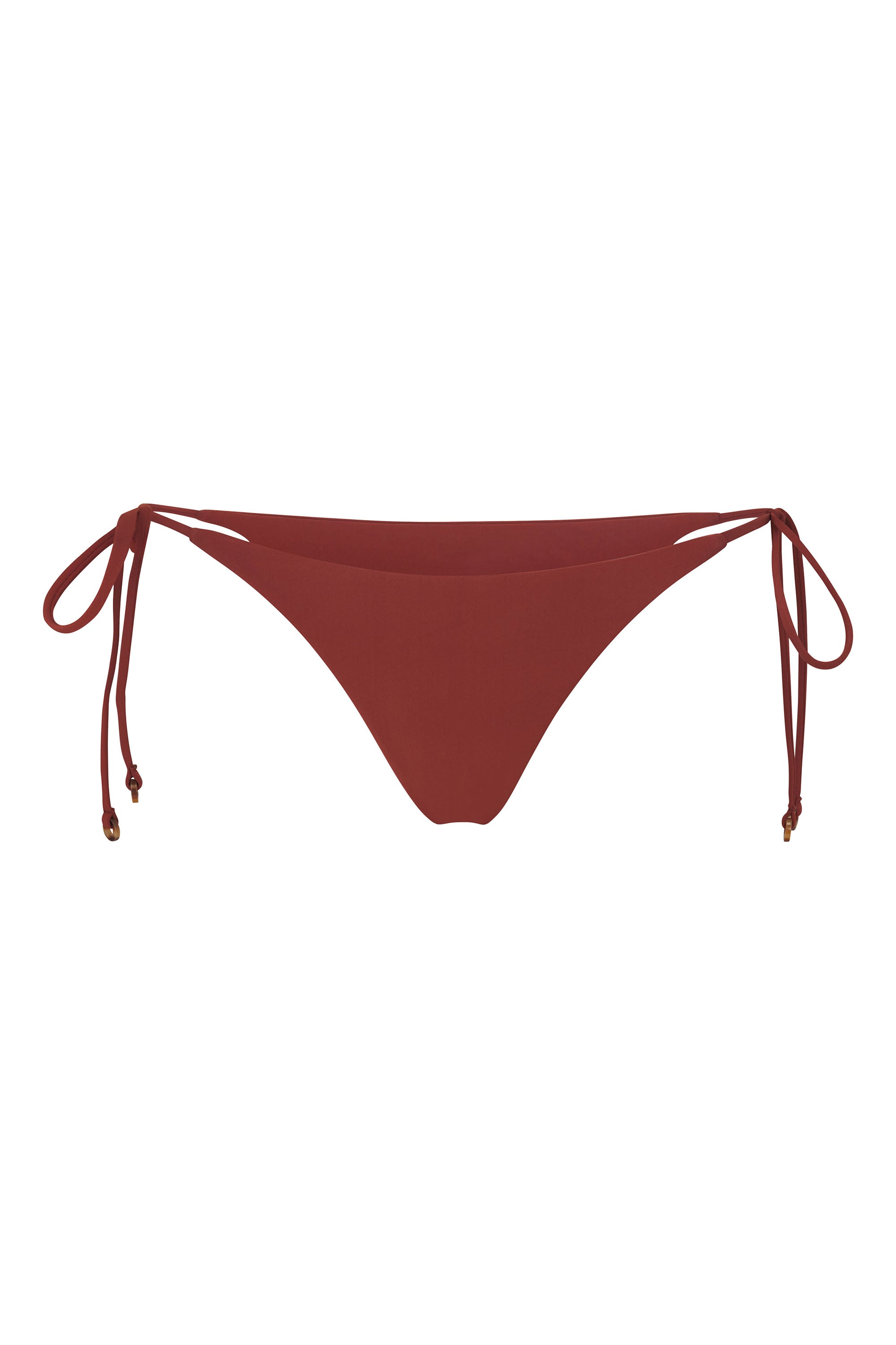String Tie Bikini Bottom Umber on White Background