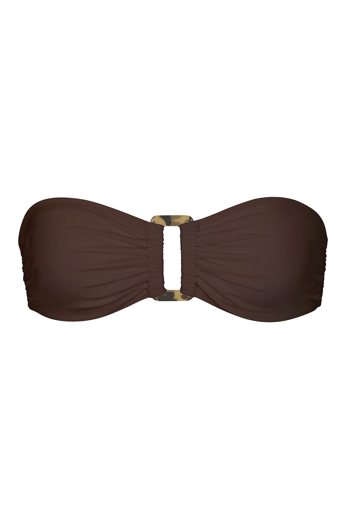Anemos Tortoise Bandeau Bikini Top in Espresso — '70s glamour bandeau swim top
