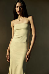 Ritts Strapless Top in Fluid Stretch Sateen