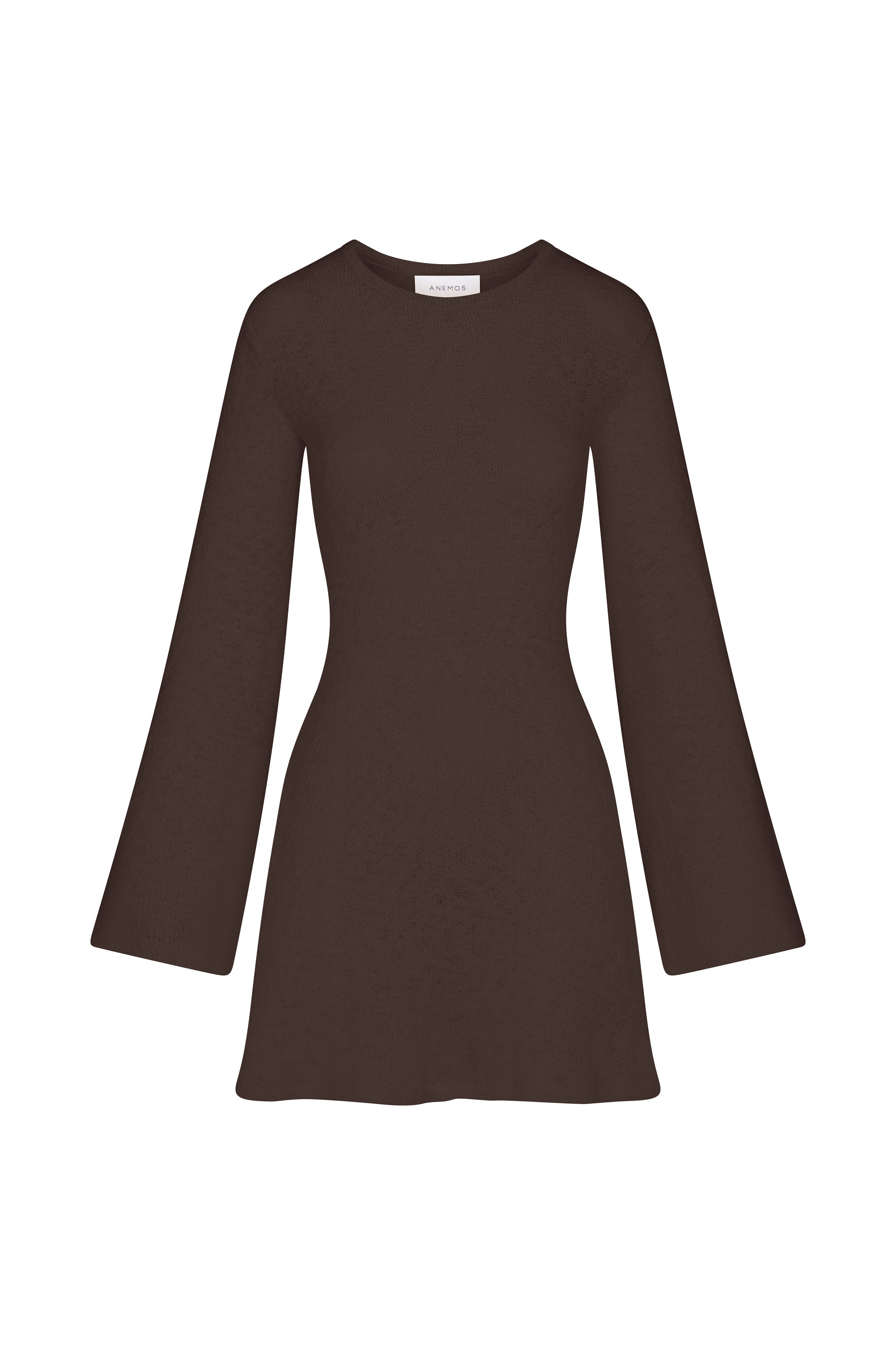 Anemos Bell Sleeve Mini Dress in Cotton Crochet Knit — tactile crochet, understated allure