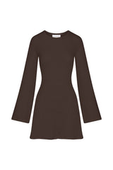 Bell Sleeve Mini Dress in Cotton Crochet Knit
