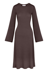 Bell Sleeve Midi Dress in Tencel Knit