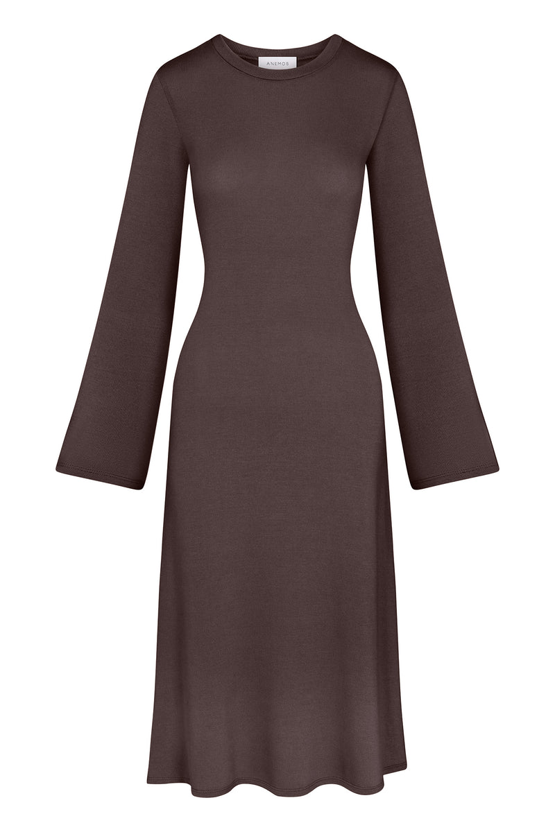 flare sleeve knit midi dress French Connection