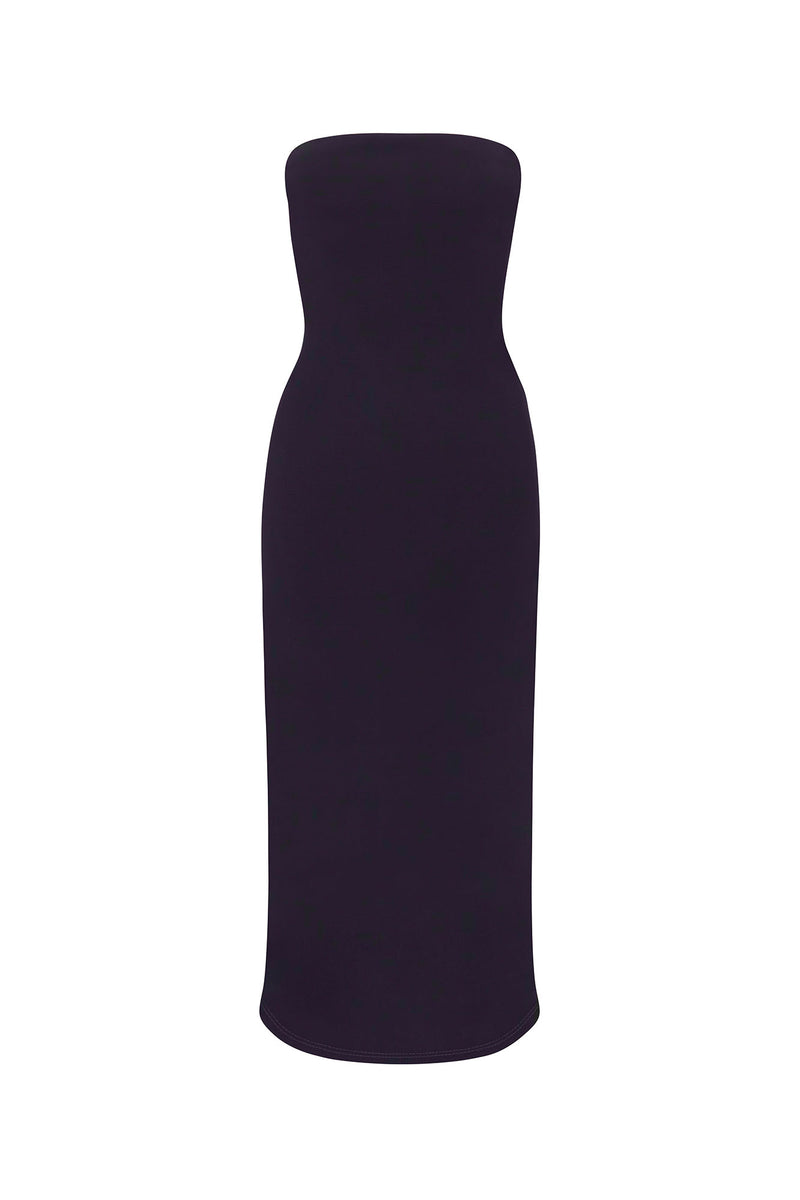 The Strapless Tie Back Dress in Stretch Cupro