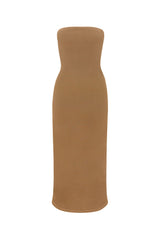The Strapless Tie Back Dress in Stretch Cupro