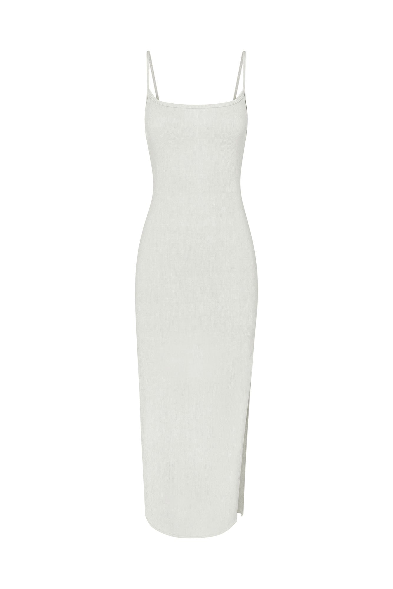 Column Sliding Strap Maxi Dress in Textured Stretch – Anemos