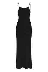 Draped Front Midi Dress in Compact Jersey