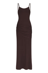 Draped Front Midi Dress in Compact Jersey
