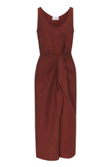 The D.K. Midi Wrap Dress in Linen Cupro