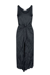 D.K. Midi Wrap Dress in Lustrous Crinkle Weave