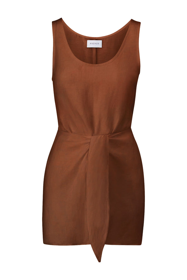 The D.K. Mini Dress in Linen Cupro