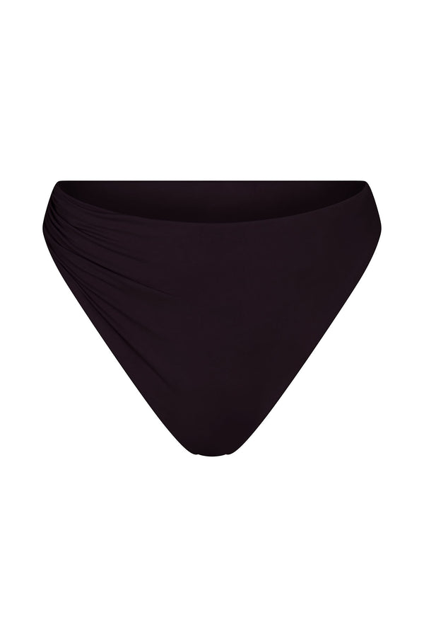 Draped Asymmetric Midi Bikini Bottom