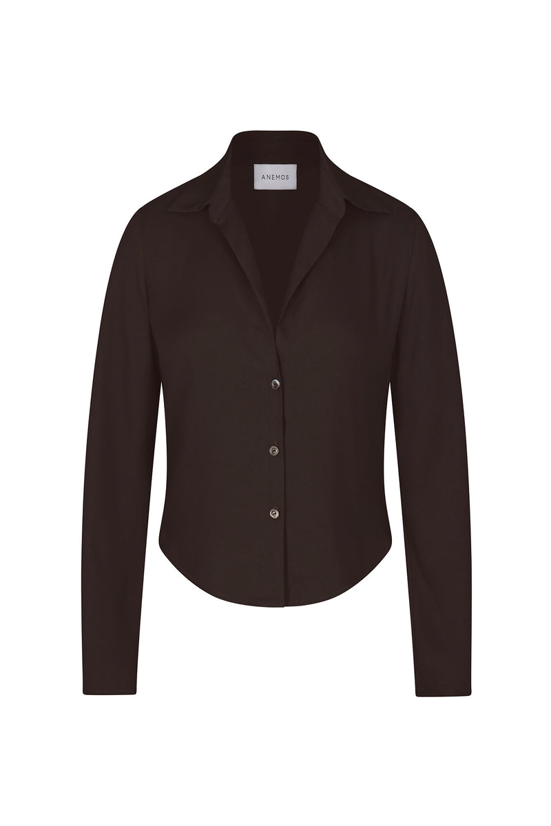The Fitted Button-Down Shirt in Matte Crepe
