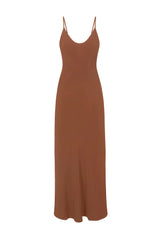 Harlow Bias Cut Slip Dress in Stretch Cupro