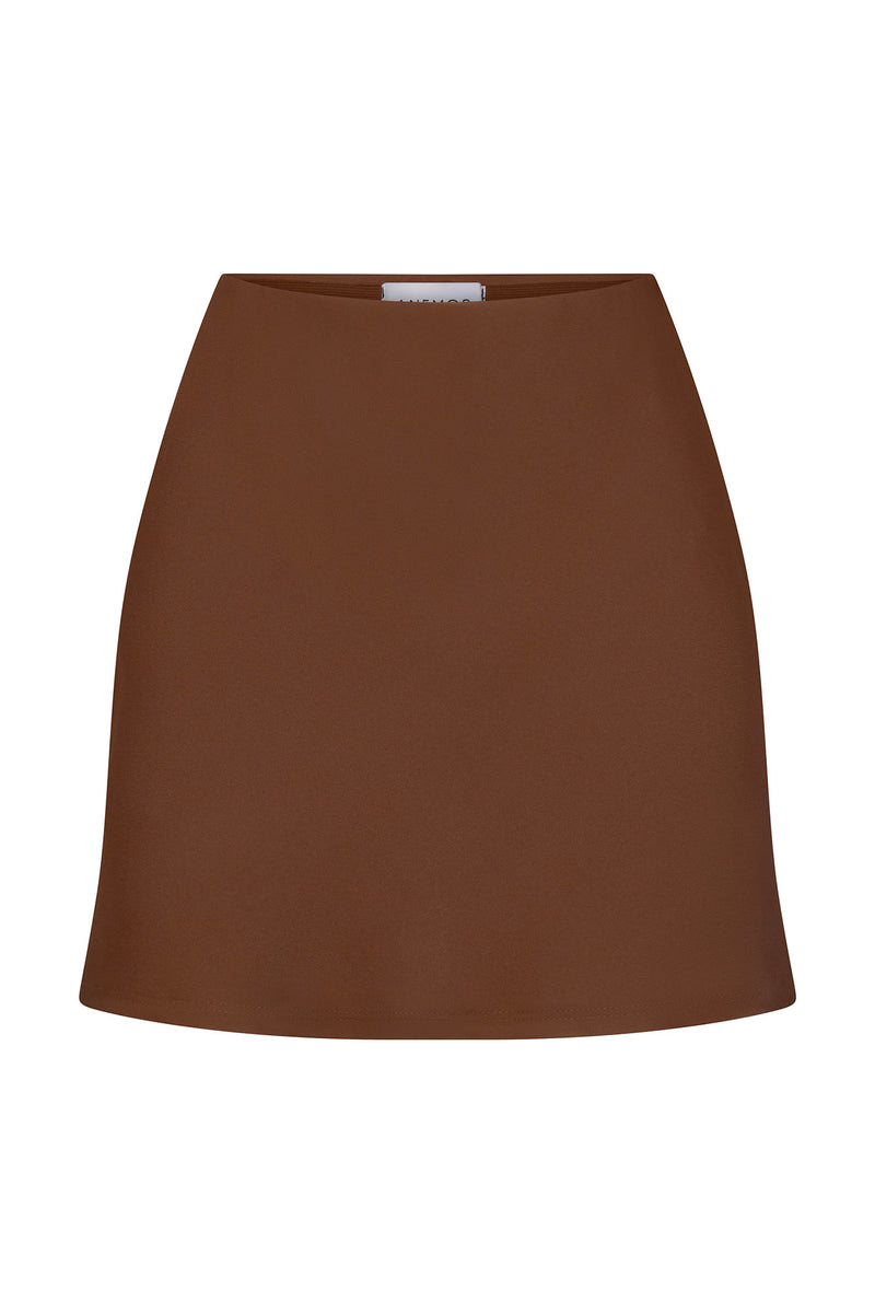 Bias-Cut Mini Skirt in Matte Crepe