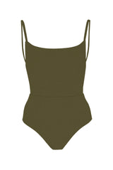 Square Neck Open Back One-Piece