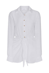 L.A. Button-Down Wrap Mini Dress in Stretch Cotton