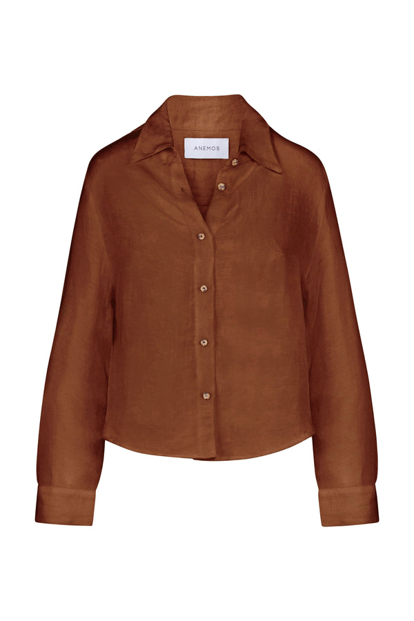 The Phillips Long Sleeve Button-Down Shirt in Linen Cupro