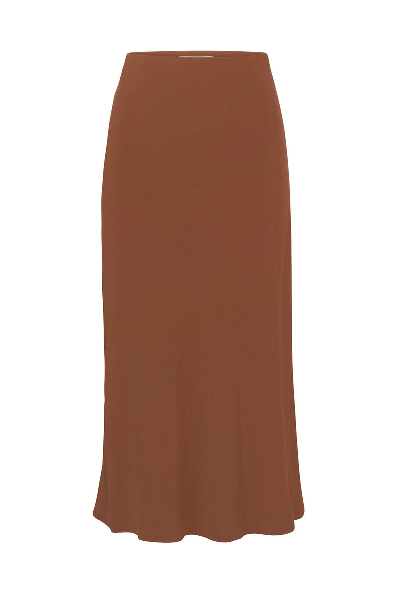 The Rey Bias-Cut Skirt in Stretch Cupro