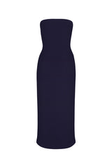 Strapless Midi Dress in Stretch Twill