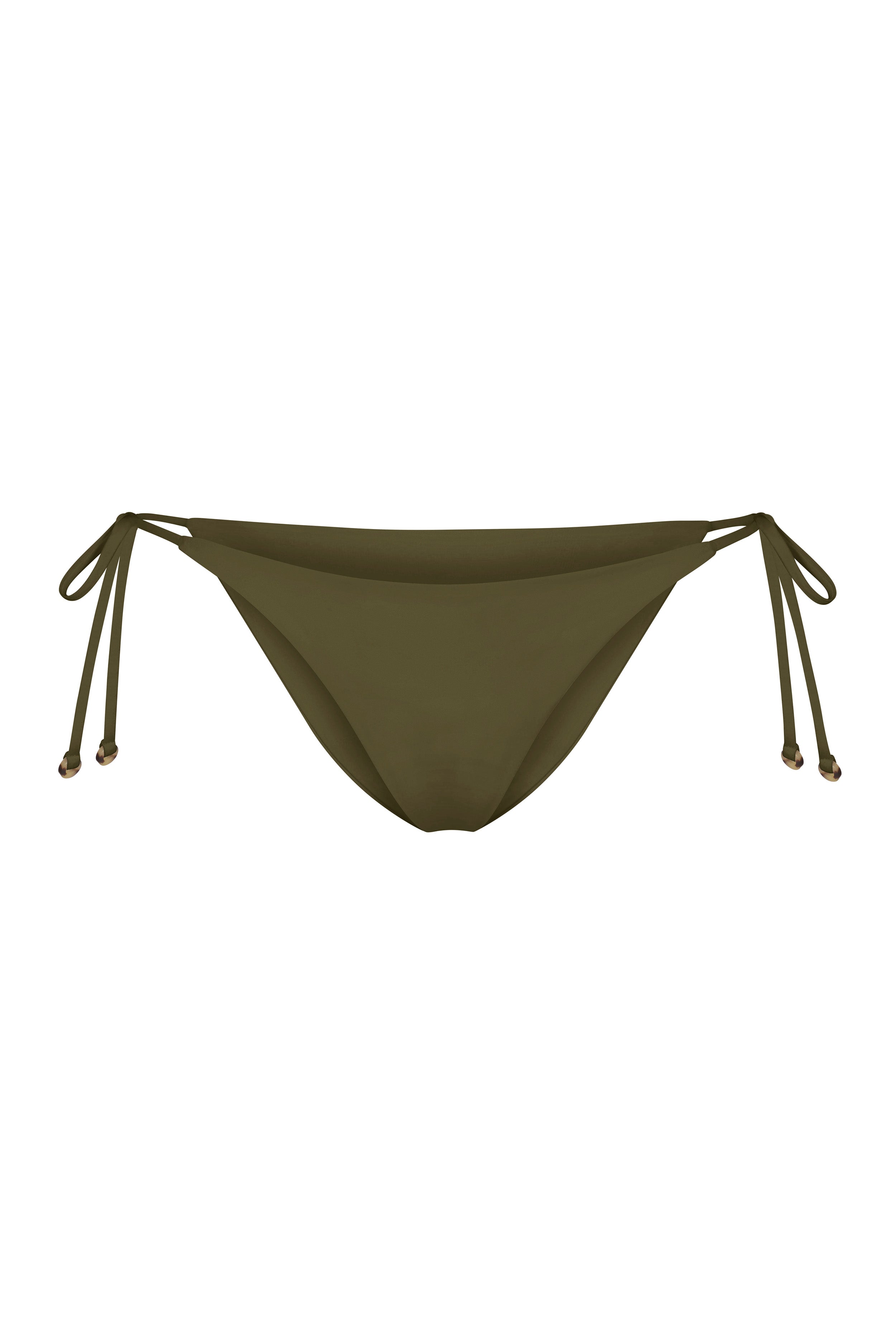 Anemos String Tie Bikini Bottom — '70s-inspired swim bottom with tortoise ring ties