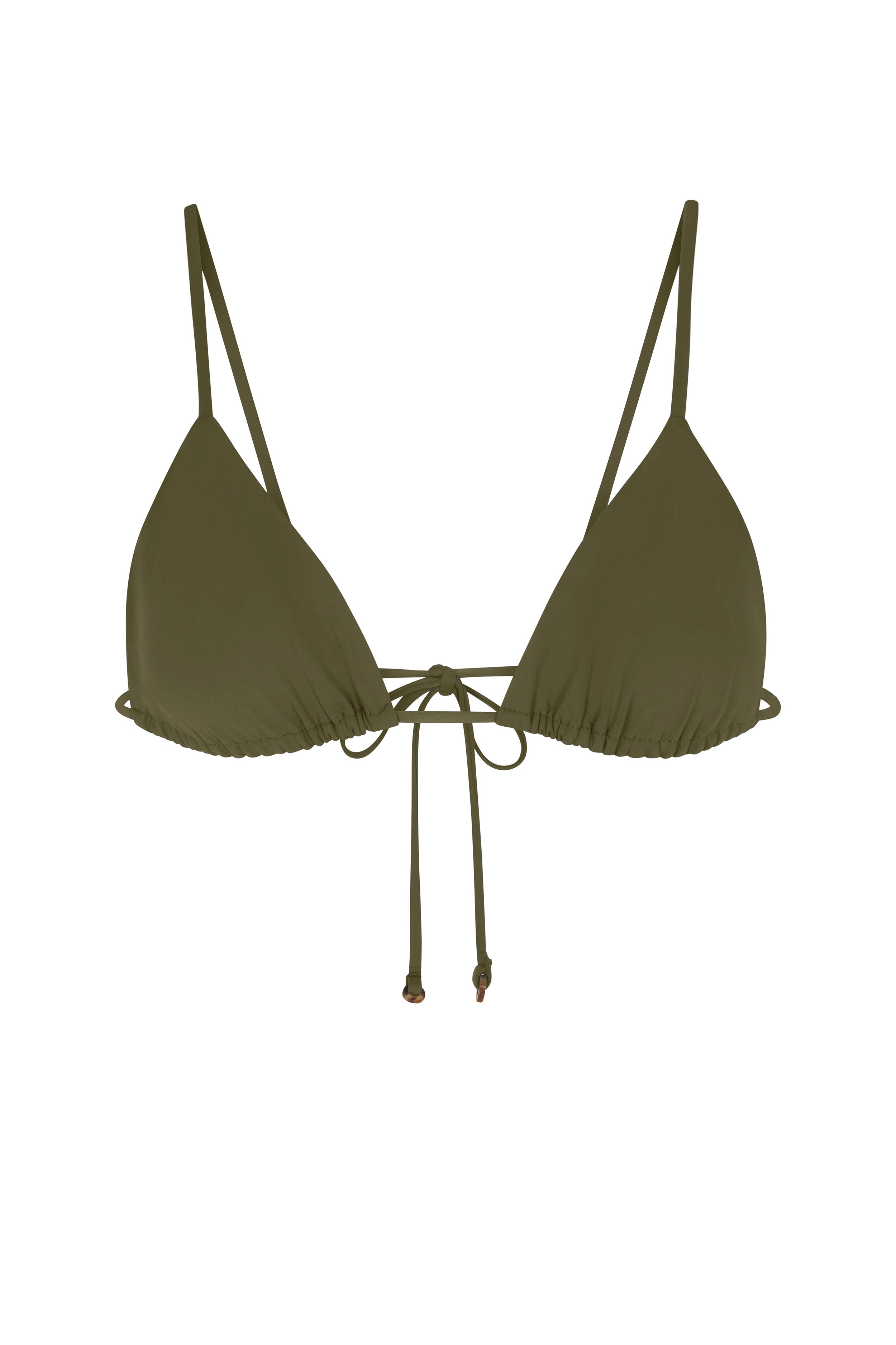Anemos String Triangle Bikini Top — ruched-cup triangle swim top
