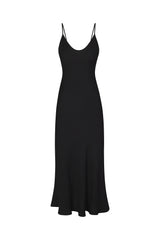 The Harlow Bias Cut Slip Dress in Matte Crepe