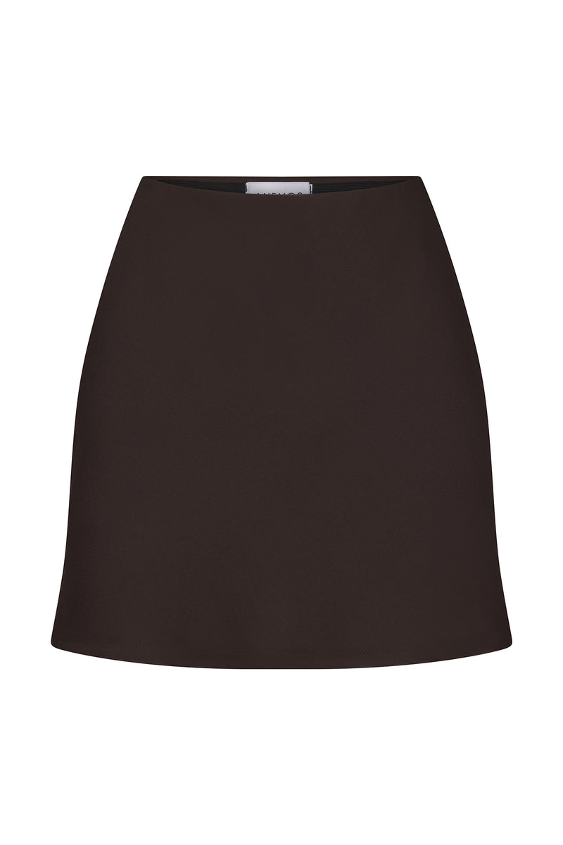 Bias-Cut Mini Skirt in Matte Crepe