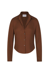 The Fitted Button-Down Shirt in Matte Crepe