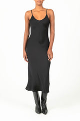The Harlow Bias Cut Slip Dress in Matte Crepe