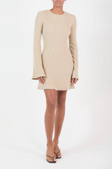 Bell Sleeve Mini Dress in Tencel Rib Knit