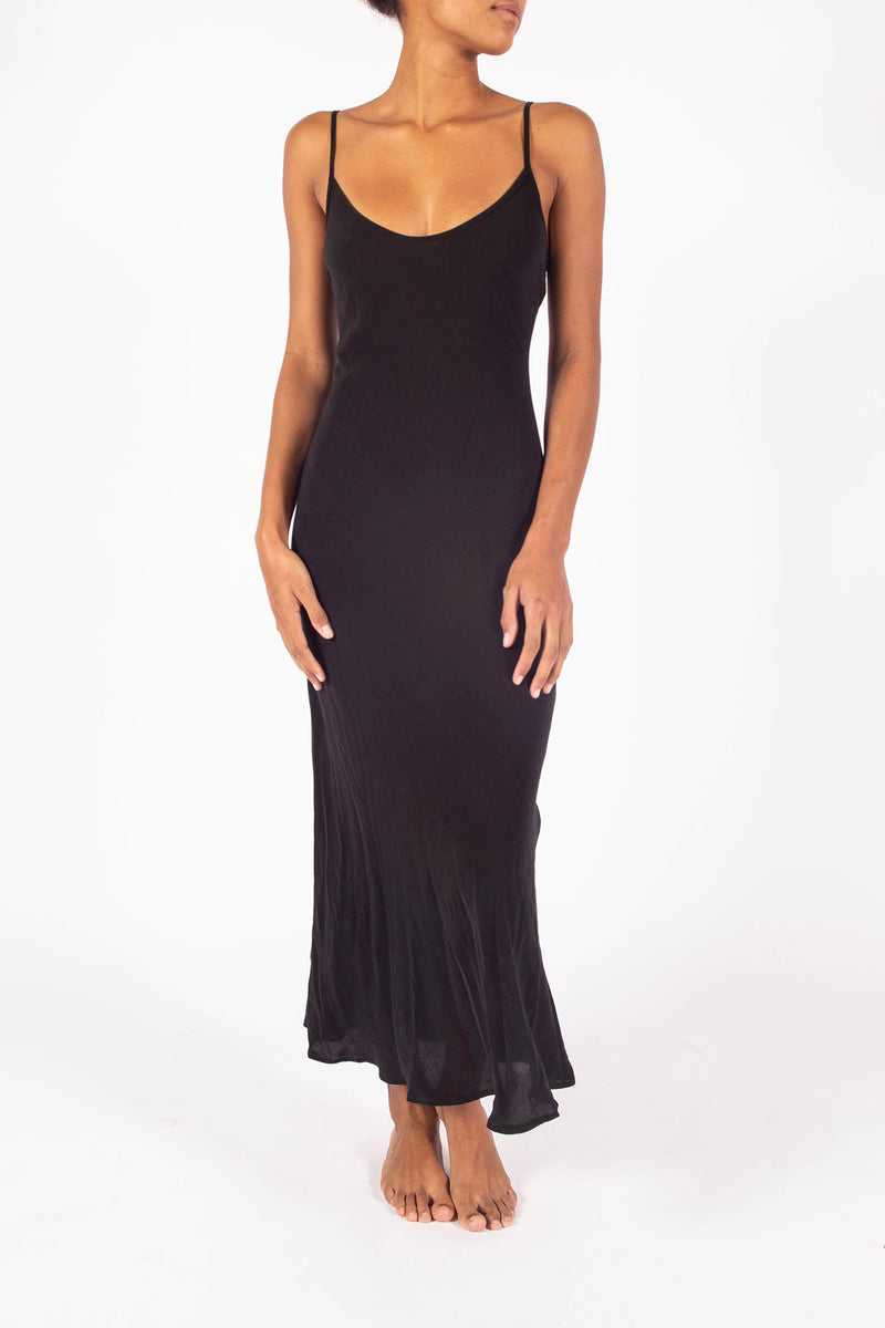 Harlow Bias Cut Slip Dress in Textured Cupro Blend